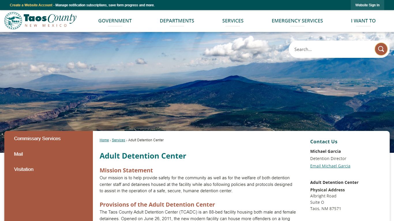 Adult Detention Center | Taos County, NM